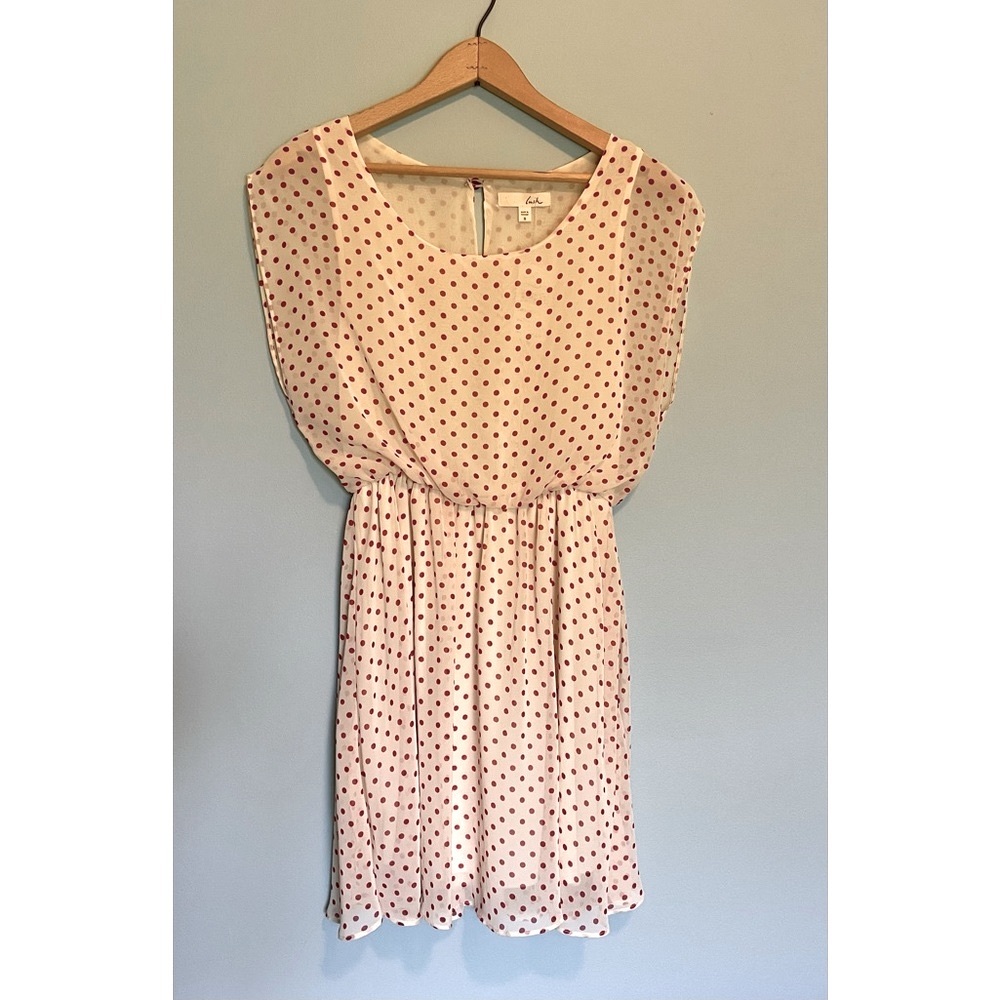 NWT Lush chiffon dress - cream with red polka dots - Size Small (New With Ta…